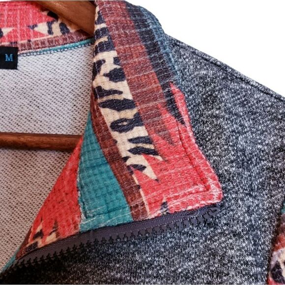 Fashion Express Tribal Western Full- Zip Long Sleeve Multicolored Jacket Sz M - Picture 4 of 10